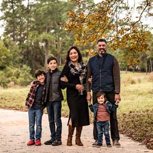 Ryan with his wife and children