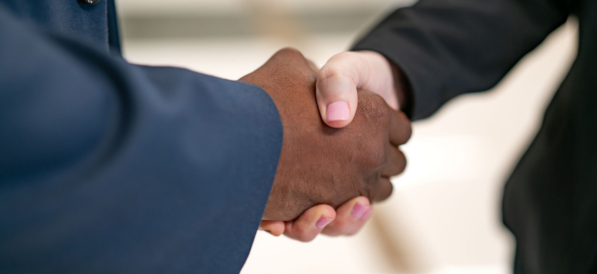 Closeup of people shaking hands